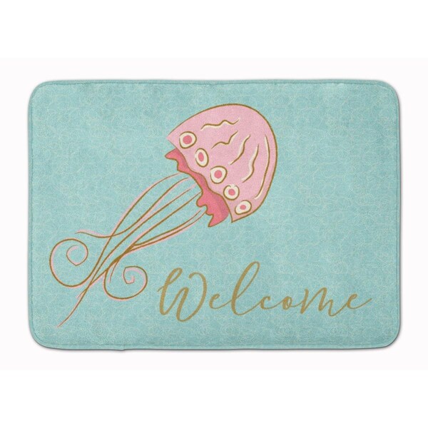 Carolines Treasures Jelly Fish Welcome Machine Washable Memory Foam Mat - BB8555RUG