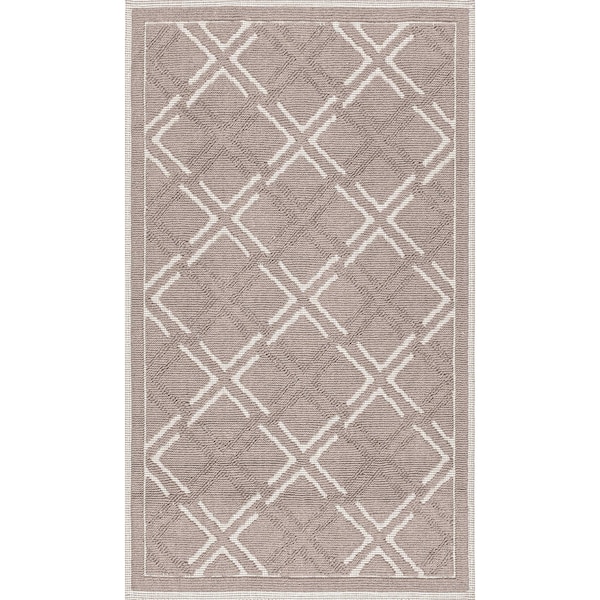 Nuloom Sheridan Textured Diamond Trellis Bath Mat 2ft 2in x 3ft 9in - PSKO01C-22039