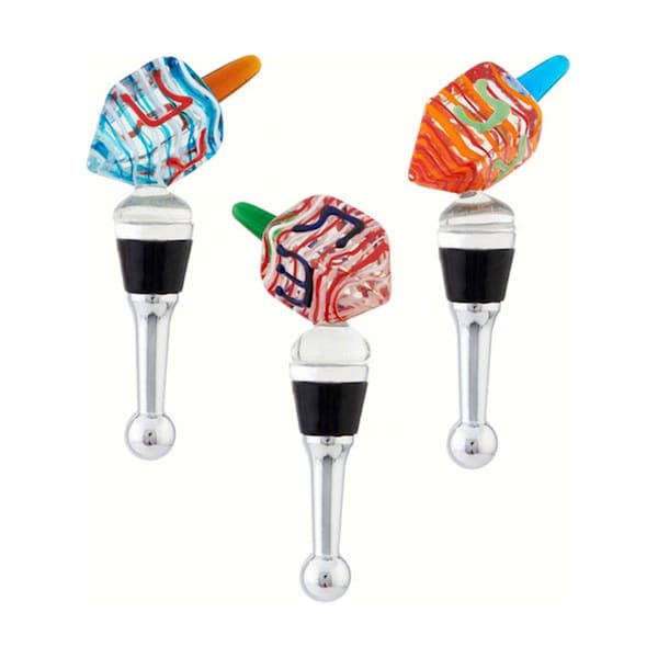 Ls Arts Inc LS Arts HK-016 Bottle Stoppers - Hanukkah Dreidel - HK-016