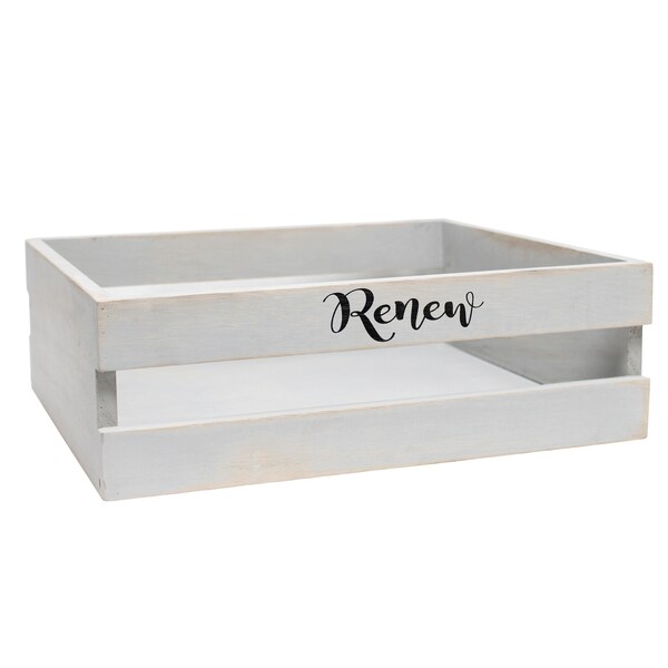 Elegant Designs Three Piece Decorative Wood Bathroom Set, Small, Inspirational - HG3100-GIN