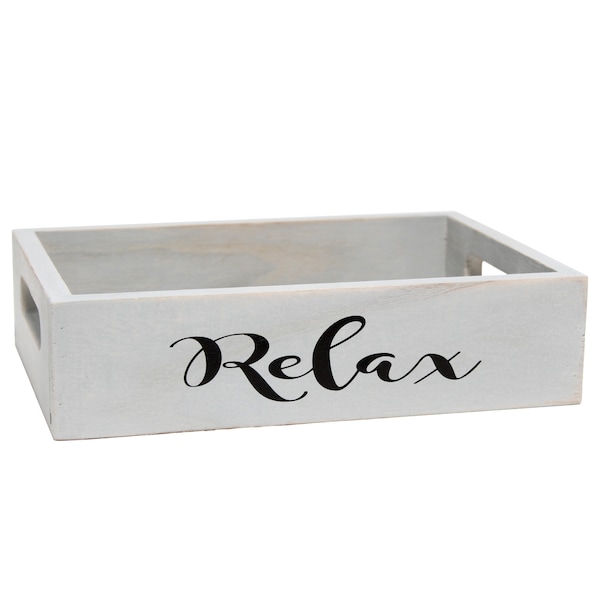 Elegant Designs Three Piece Decorative Wood Bathroom Set, Small, Inspirational - HG3100-GIN