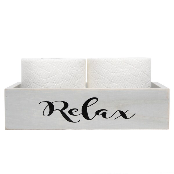 Elegant Designs Three Piece Decorative Wood Bathroom Set, Small, Inspirational - HG3100-GIN