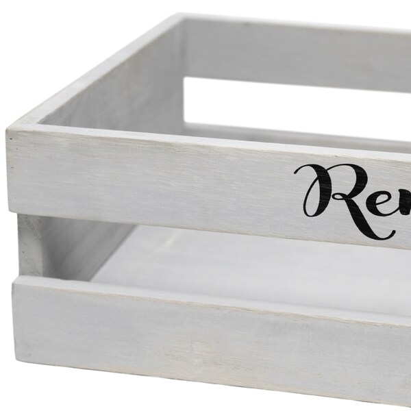 Elegant Designs Three Piece Decorative Wood Bathroom Set, Small, Inspirational - HG3100-GIN