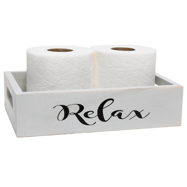 Elegant Designs Three Piece Decorative Wood Bathroom Set, Small, Inspirational - HG3100-GIN
