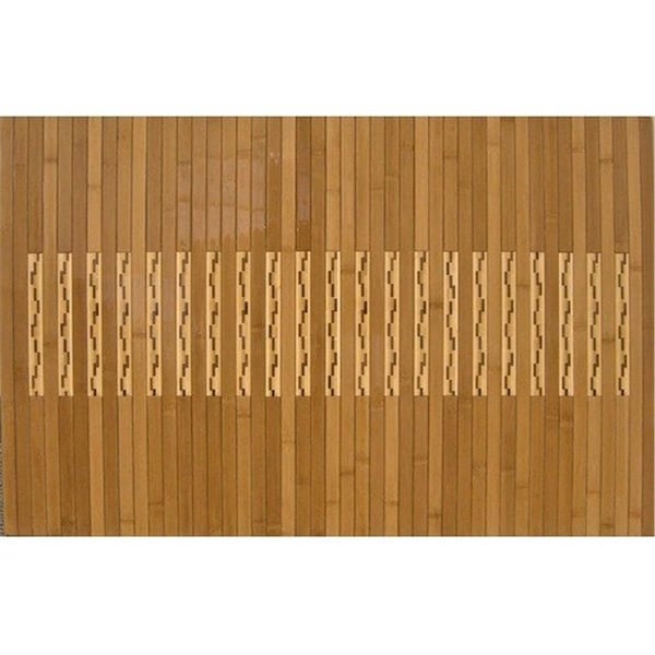 Comfortcorrect 20 in x 32 in High Gloss Inlaid Bamboo KitchenBath Mat rubberbacked - CO37380