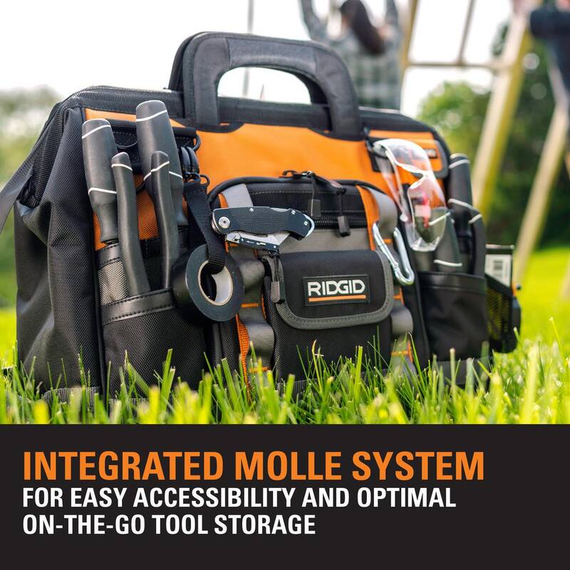 RIDGID 18 in. 44 Pocket Professional Grade Tool Bag - RD64018-TH