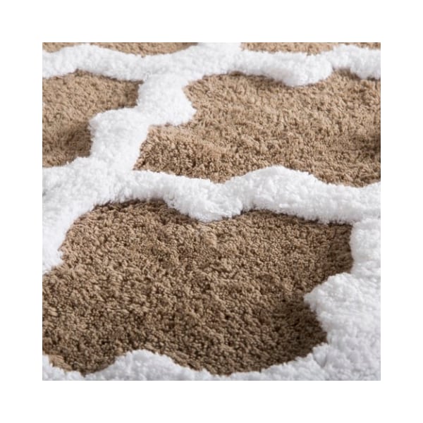 Hastings Home Hastings Home 100 Percent Cotton 2 Piece Trellis Bathroom Mat Set - Taupe - 403651OGH
