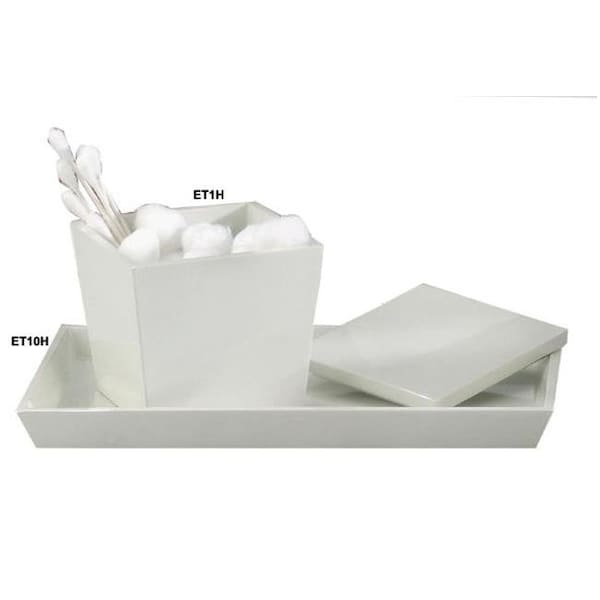Tatara Group Tatara Group  ET1H Elegant Collection Cotton Swab-Cotton Container - White Resin -pack of 3 - ET1H