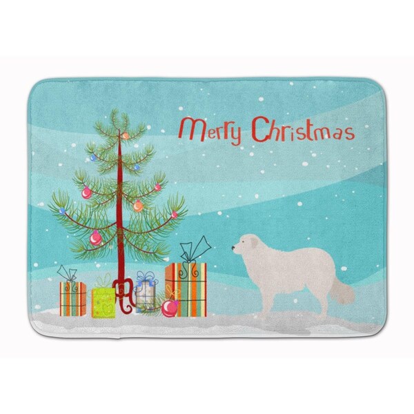Carolines Treasures Kuvasz Christmas Machine Washable Memory Foam Mat - BB8467RUG