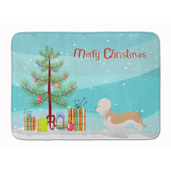 Carolines Treasures Dandie Dinmont Terrier Christmas Machine Washable Memory Foam Mat - BB8474RUG