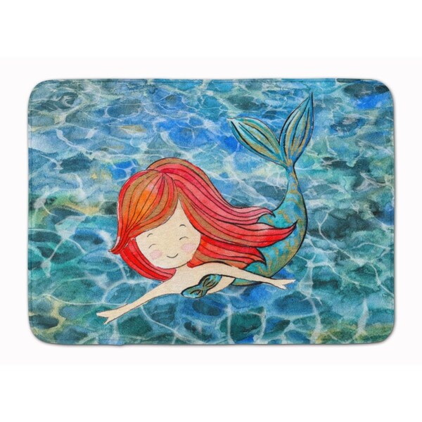 Carolines Treasures Mermaid Swimming Machine Washable Memory Foam Mat - BB8518RUG