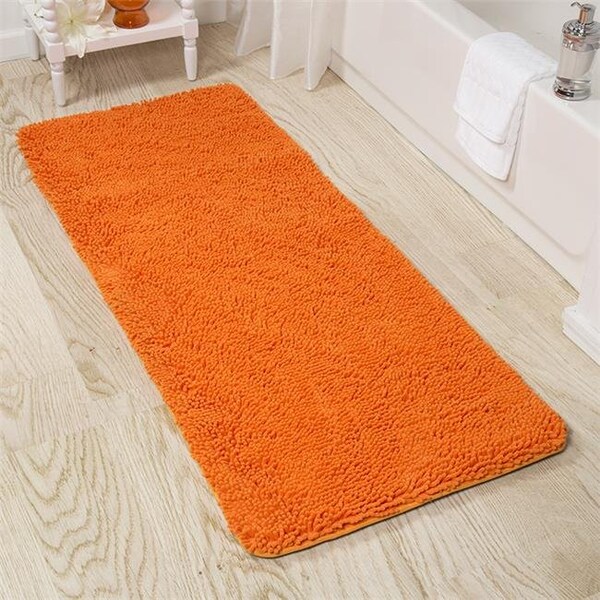 Lavish Home Lavish Home 67-19-O 2 by 5 ft. Memory Foam Shag Bath Mat; Orange - 67-19-O