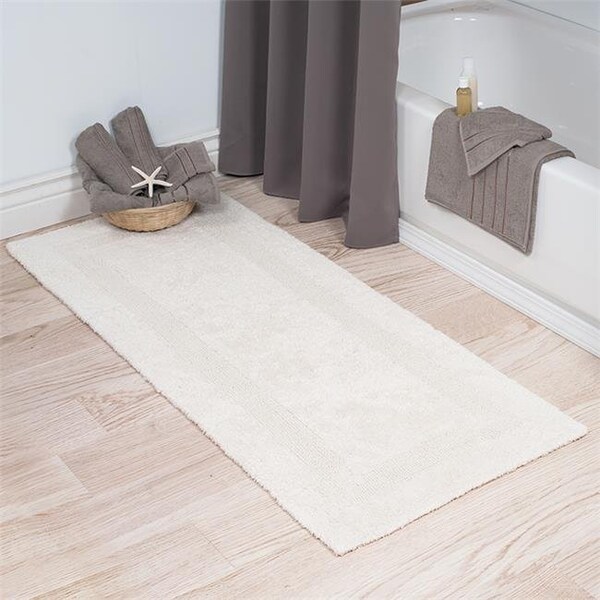 Lavish Home Lavish Home 67-0019-I 24 x 60 in. Plus 100 Percent Cotton Bathroom Runner; Ivory - 67-0019-I