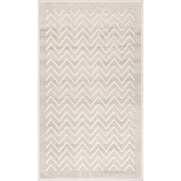 Nuloom Lyle Textured Chevron Bath Mat 1ft 9in x 2ft 10in - PSKO06B-190210