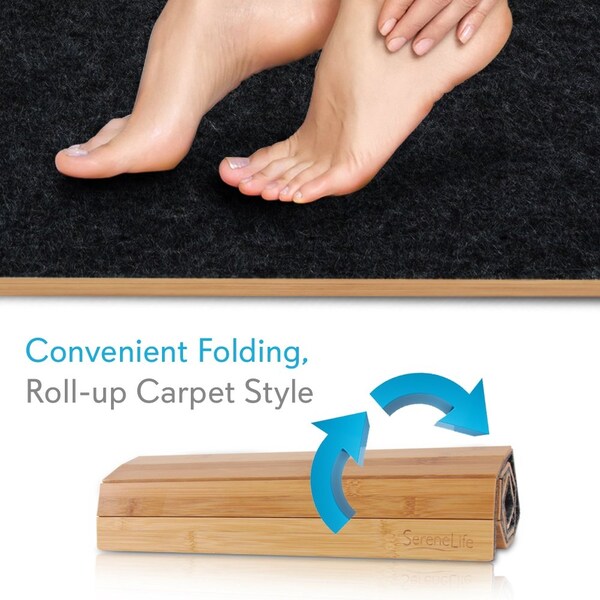 Serenelife Bamboo Floor Rug Bath Mat - Waterproof Bathroom Shower Mat Carpet - SLFBMT20