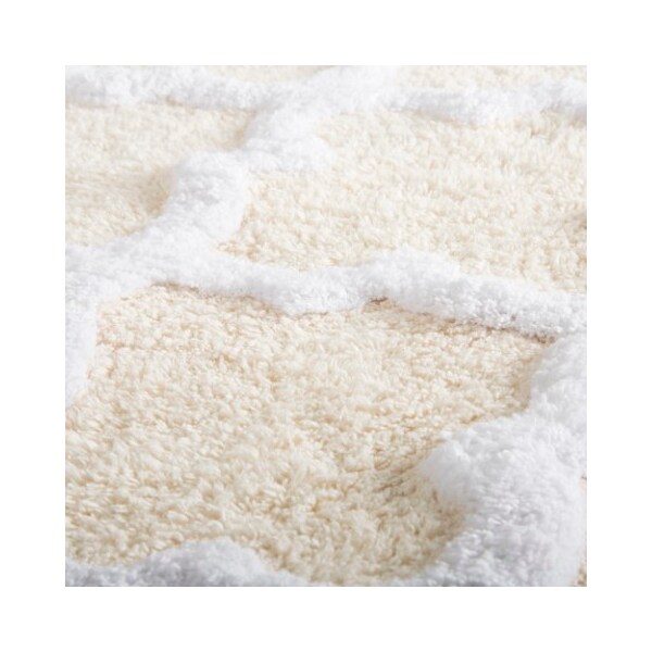 Hastings Home Hastings Home 100 Percent Cotton 2 Piece Trellis Bathroom Mat Set - Bone - 230649XVQ