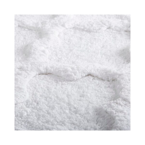 Hastings Home Hastings Home 100 Percent Cotton 2 Piece Trellis Bathroom Mat Set - White - 609591BKJ