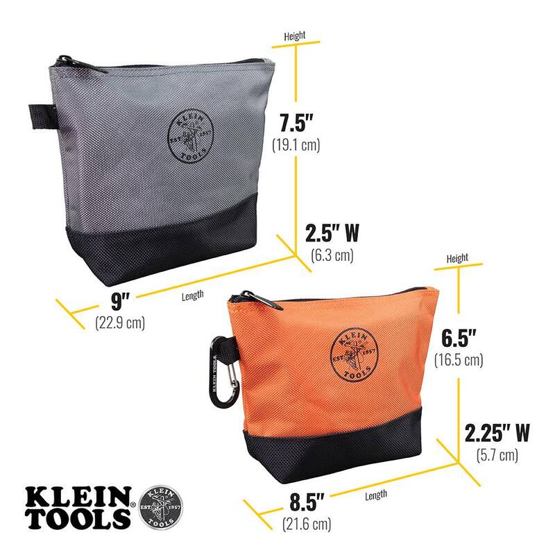 Klein Tools 9 in. Stand-Up Zipper Tool Bag (2-Pack) - 55470