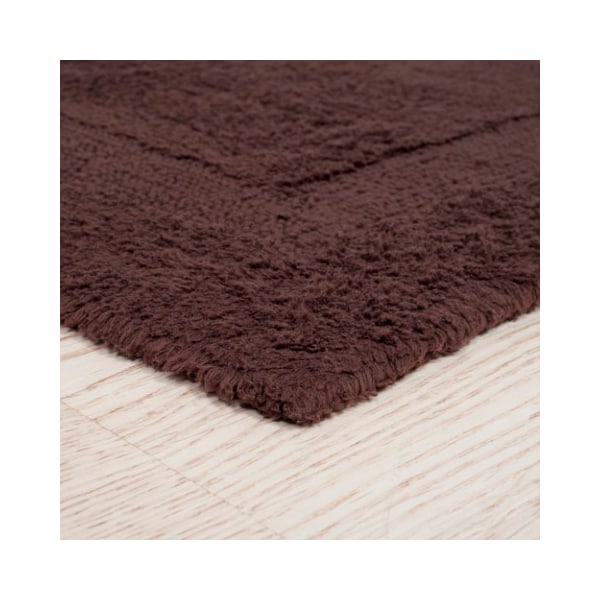 Hastings Home Set of 2 100-percent Cotton Bathmat Reversible, Soft, Absorbent Bathroom Rugs, Chocolate - 544969CLF