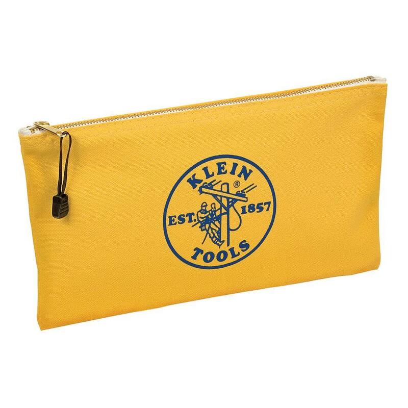 Klein Tools Zipper Bags, Canvas Tool Pouches Olive/Orange/Blue/Yellow, 4-Pack - 5140