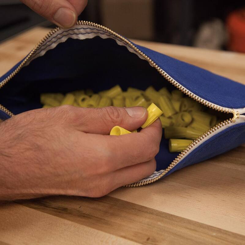 Klein Tools Zipper Bags, Canvas Tool Pouches Olive/Orange/Blue/Yellow, 4-Pack - 5140