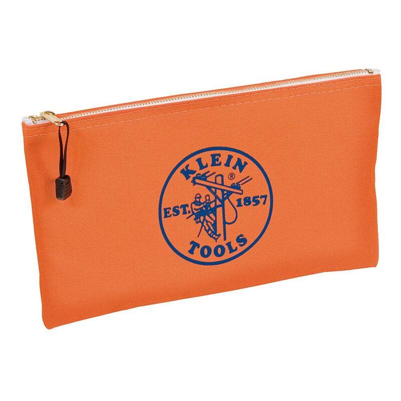 Klein Tools Zipper Bags, Canvas Tool Pouches Olive/Orange/Blue/Yellow, 4-Pack - 5140