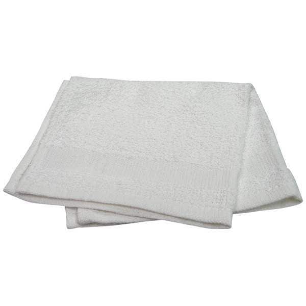 R & R Textile Wash Cloth, 12x12 In, White, PK12 - 61200