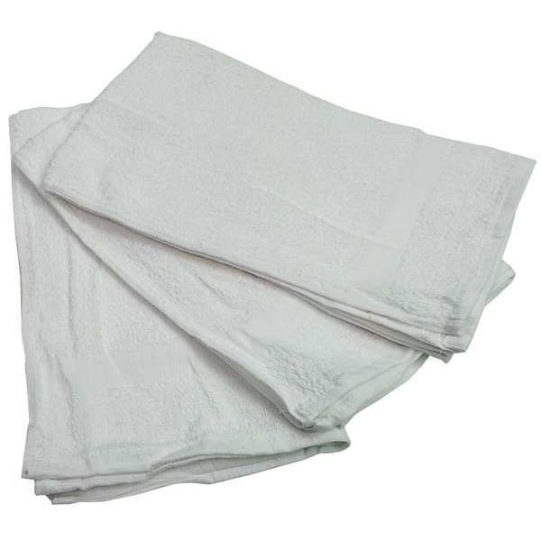 R & R Textile Hand Towel, 16x27 In, White, PK12 - 51610