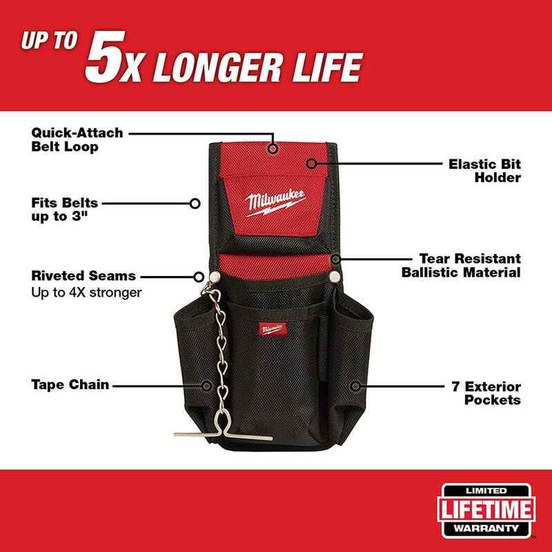 Milwaukee 10 in. Jobsite Backpack with 7-Pocket Compact Utility Pouch - 48-22-8200-48-22-8118