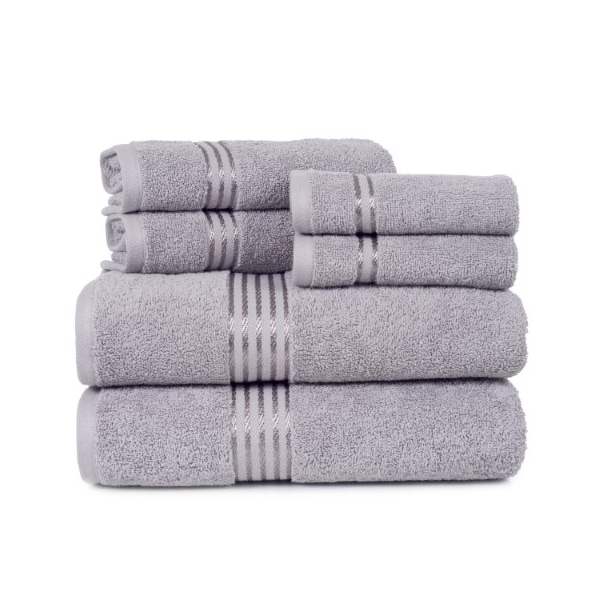 Hastings Home Hastings Home 100% Cotton Hotel 6 Piece Towel Set - Silver - 189181IMB