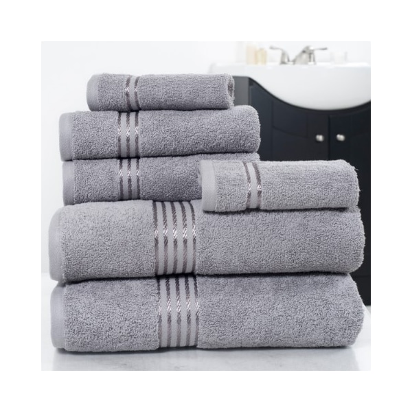 Hastings Home Hastings Home 100% Cotton Hotel 6 Piece Towel Set - Silver - 189181IMB