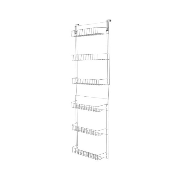 Hastings Home Hastings Home Hanging Storage Rack, Metal Over the Door Shelving for Pantry, Kitchen, Bathroom, White - 223219KKW
