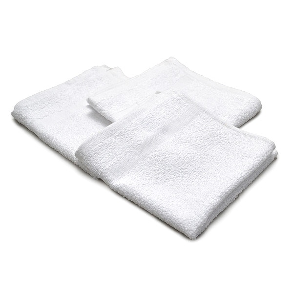 R & R Textile Wash Cloth, 12x12 In, White, PK12 - X03100