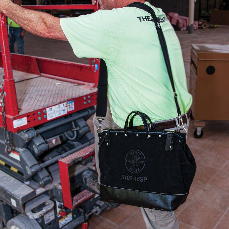 Klein Tools Deluxe Tool Bag, Black Canvas, 13 Pockets, 16-Inch - 510216SPBLK