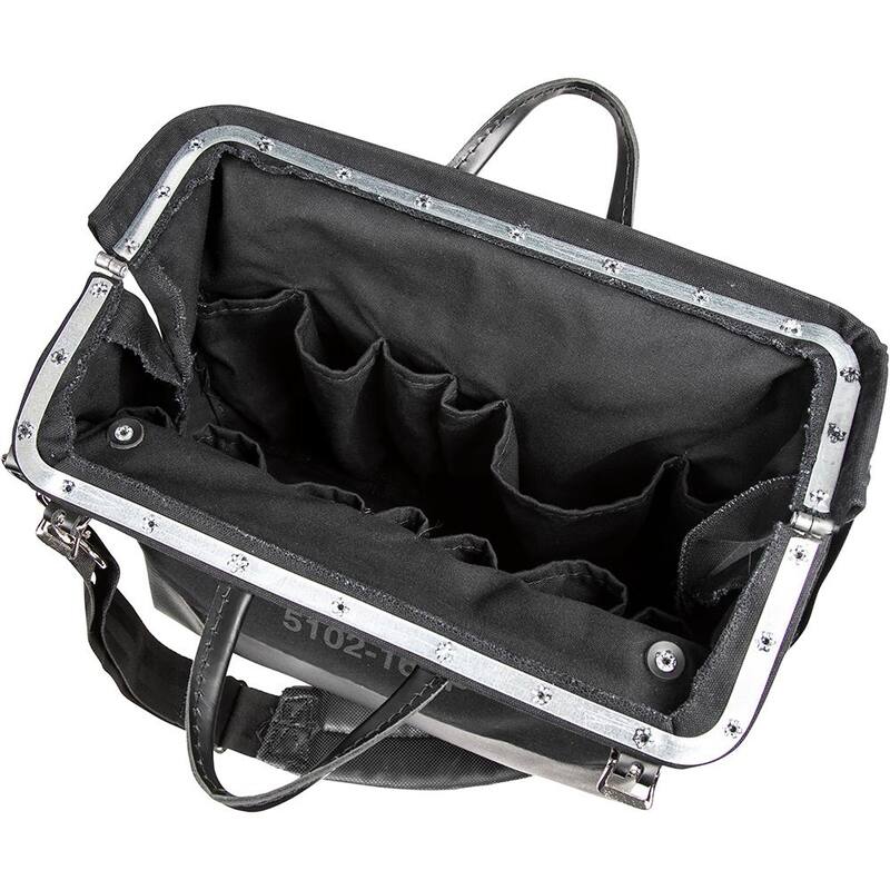 Klein Tools Deluxe Tool Bag, Black Canvas, 13 Pockets, 16-Inch - 510216SPBLK