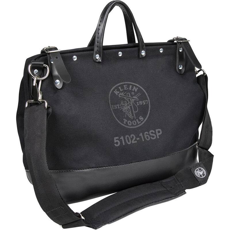 Klein Tools Deluxe Tool Bag, Black Canvas, 13 Pockets, 16-Inch - 510216SPBLK