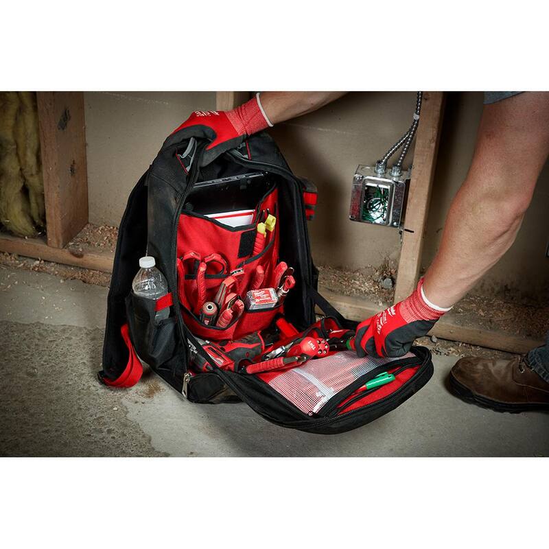 Milwaukee 14 in. Low Profile Backpack with 12 in. Zipper Tool Bag in Multi-Color (3-Pack) - 48-22-8202-48-22-8193