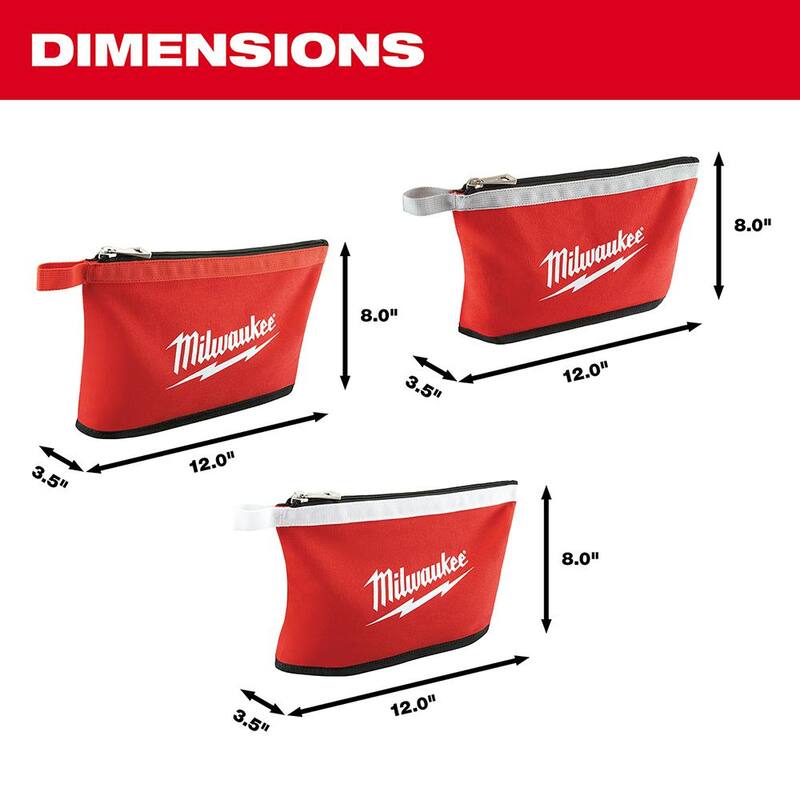 Milwaukee 14 in. Low Profile Backpack with 12 in. Zipper Tool Bag in Multi-Color (3-Pack) - 48-22-8202-48-22-8193