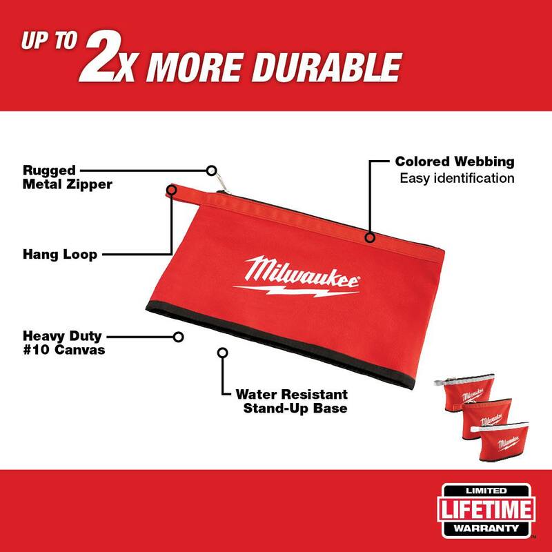 Milwaukee 14 in. Low Profile Backpack with 12 in. Zipper Tool Bag in Multi-Color (3-Pack) - 48-22-8202-48-22-8193
