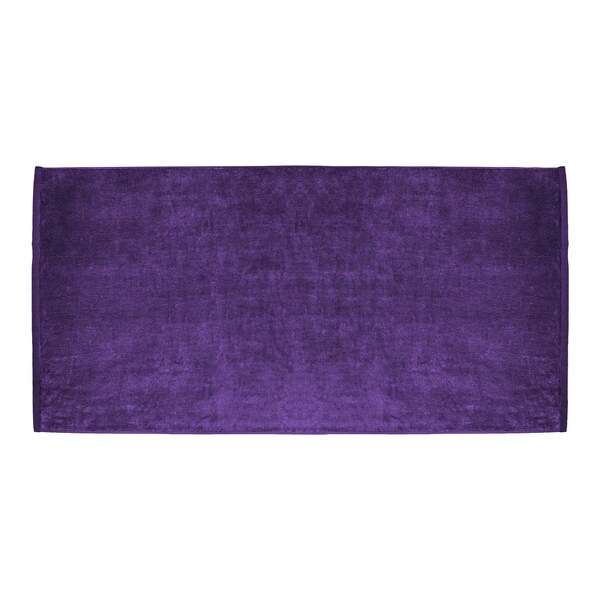 Towelsoft Large Terry Velour 100% Ring Spun Cotton Beach Towel-Purple - HOME-BV1108-PRPL