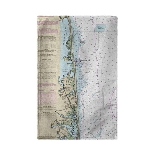 Betsy Drake Betsy Drake BT12214BB Bethany Beach; DE Nautical Map Beach Towel - 30 x 50 in. - BT12214BB