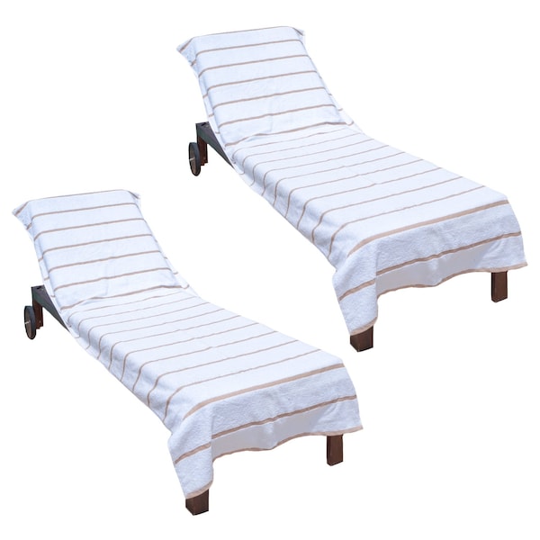 Monarch Brands Chaise Lounge Covers , Beige, 12PK - CC-HS3085BG-2PK-CS