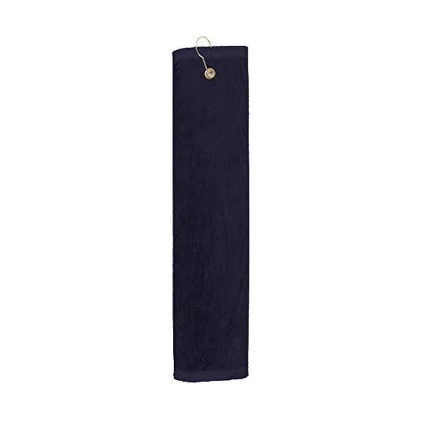 Towelsoft Premium 16 inch x 26 inch Velour Golf Towel with Tri-fold Hook & Grommet Placement-Black - GOLF-GV1201TR-BLK
