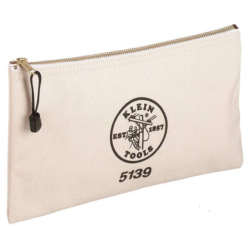 Klein Tools Zipper Bag, Canvas Tool Pouch 12.5 x 7 x 4.25-Inch - 5139