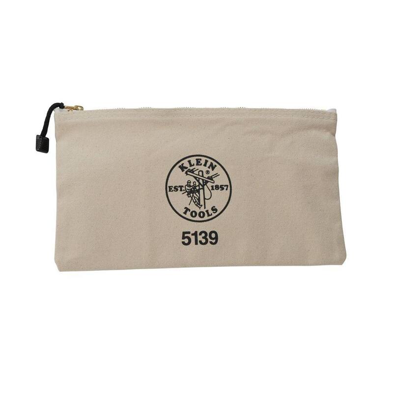 Klein Tools Zipper Bag, Canvas Tool Pouch 12.5 x 7 x 4.25-Inch - 5139