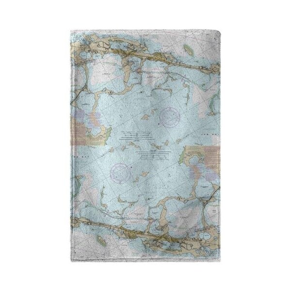 Betsy Drake Betsy Drake BT11464L Key Largo; FL Nautical Map Beach Towel - 30 x 50 in. - BT11464L