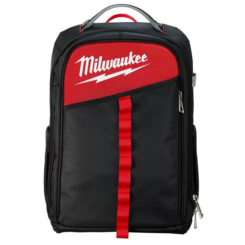 Milwaukee 14 in. Low Profile Backpack with Multi-Size Zipper Tool Bags in Red (3-Pack) - 48-22-8202-48-22-8183