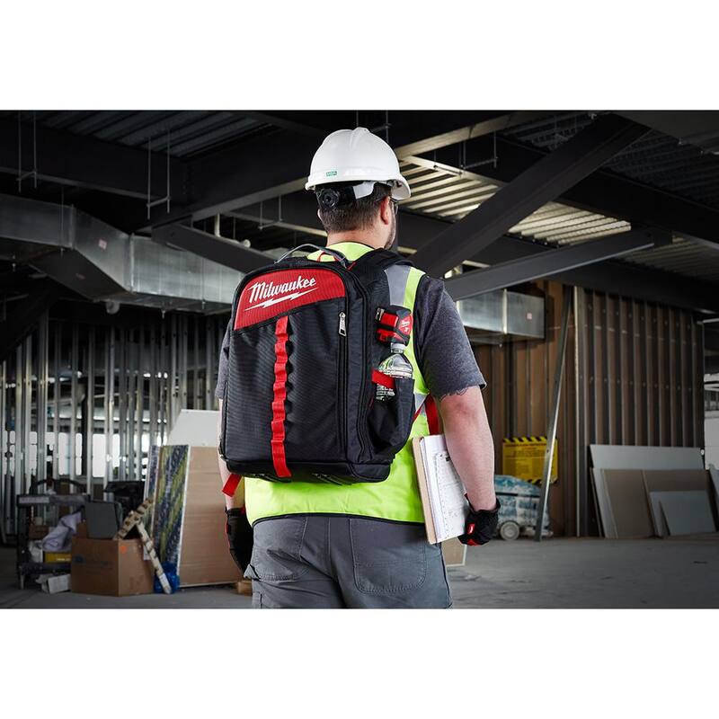 Milwaukee 14 in. Low Profile Backpack with Multi-Size Zipper Tool Bags in Red (3-Pack) - 48-22-8202-48-22-8183