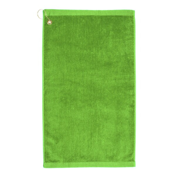 Towelsoft Premium 16 inch x 26 inch Velour Golf Towel with Corner Hook &Grommet Placement-Lime - GOLF-GV1201CL-LME