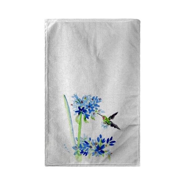 Betsy Drake Betsy Drake BT808 30 x 50 in. Hummingbird & Blue Flower Beach Towel - BT808